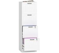HOMCOM Cajonera Escritorio 4 Cajones 40x40x131 cm Blanco | Cajonera de Oficina, Mueble Archivador, Riel Colgante para A4 y Carta