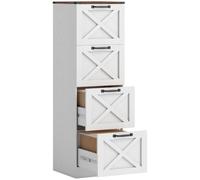 HOMCOM Cajonera Escritorio con 2 Cajones para A4 y Carta 40x40x131cm Blanco | Cajonera de Oficina, Mueble Archivador, Soporte para Impresora, con Riel Colgante