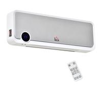 HOMCOM Calefactor Baño de Pared 1000W/2000W con Mando a Distancia Pantalla LED Temporizador 12H Termostato Blanco Aosom España