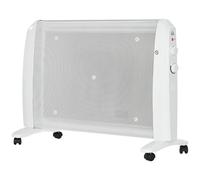 HOMCOM Calefactor Eléctrico 1000W/2000W Radiador de Mica con 2 Niveles de Potencia para 15-20m² 79x27x54 cm Blanco Aosom España