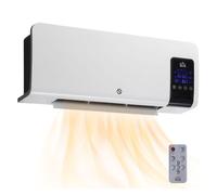 HOMCOM Calefactor Eléctrico de Pared 1000W/2000W Estufa con Pantalla LED y Mando a Distancia 54,5x12x21,5 cm Blanco Aosom España