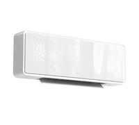 Homcom calefactor eléctrico bajo consumo cerámico de pared, 2000w, con 3 modos, pantalla led, termostato, temporizador, oscilación, mando a distancia, detección de ventanas abiertas y panel de vidrio
