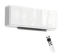 Homcom calefactor eléctrico bajo consumo cerámico de pared, 2000w, con 3 modos, pantalla led, termostato, temporizador, oscilación, mando a distancia, detección de ventanas abiertas y panel de vidrio