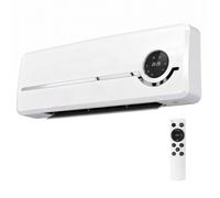 HOMCOM Calefactor Eléctrico Bajo Consumo de Pared 2000W con 3 Modos Pantalla LED Termostato Temporizador y Oscilación Blanco Aosom España