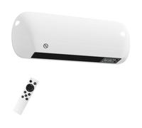 Homcom calefactor eléctrico cerámico de pared, 2000w, con 3 modos, pantalla led, termostato regulable, temporizador 24h, oscilación, mando a distancia y detección de ventanas abiertas 14 cm