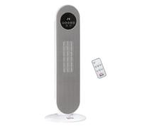 Homcom calefactor eléctrico cerámico ptc, 2000w, con control remoto, 15-40 °c, oscilación de 45°, temporizador 12h, protección contra vuelcos y sobrecalentamiento para 15-20 ㎡, blanco