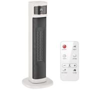 HOMCOM Calefactor Eléctrico de Cerámica con Termostato Regulable 4 Modos Panel Táctil Mando a Distancia Blanco Aosom España