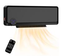 HOMCOM Calefactor Eléctrico Bajo Consumo 1000W/2000W de Pared IPX2 Negro | Calefactor de Baño, Función de Oscilación, Pantalla LED, Protección Sobrecalentamiento, Temporizador, Mando a Distancia