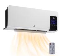 HOMCOM Calefactor Eléctrico de Pared 1000W/2000W Estufa con Pantalla LED y Mando a Distancia 54,5x12x21,5 cm Blanco Aosom España