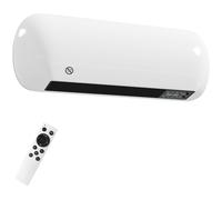 HOMCOM Calefactor Eléctrico de Pared 2000W con 3 Modos Pantalla LED Termostato Temporizador y Oscilación Blanco Aosom España