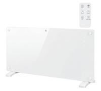 HOMCOM Calefactor Eléctrico Inteligente WiFi 2000 W, de Pie o de Pared | Radiador de cristal, convector, pantalla LED, temporizador 24 h/7 días, termostato ajustable, mando a distancia