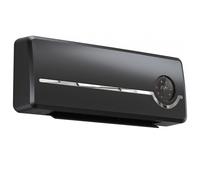 HOMCOM Calefactor mural de cerámica 1000/2000W, radiador eléctrico, ventilador, termostato, temporizador, 50x18,6x12,9cm, negro