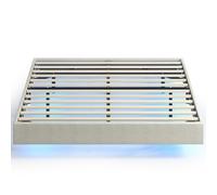 HOMCOM Cama Flotante 160x200 cm con Iluminación LED Inteligente y Estructura Tapizada Beige Aosom España