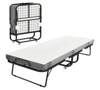 HomCom Cama plegable de acero con espuma y poliéster 200x90x42,5 cm blanco