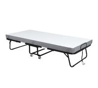HomCom Cama plegable de acero con espuma y poliéster 200x90x42,5 cm blanco