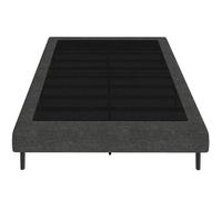 HOMCOM Cama Tapizada 144x195 cm con Funda de Chenilla, Carga 400 kg, Gris | Marco de Cama Doble con Somier de Lamas de Madera, Patas de Acero, Diseño Moderno, Fácil Montaje
