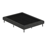 HOMCOM Cama Tapizada 144x195 cm con Somier de Lamas de Madera Patas de Acero y Carga de 400 kg Gris Aosom España