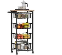 HOMCOM Carrito de Cocina con 4 Cestas Deslizables 49,5x31x91 cm Roble Roble