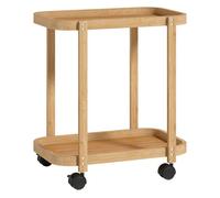 HOMCOM Carrito de Cocina de Bambú de 2 Niveles con Ruedas y 2 Estantes Natural Madera Natural