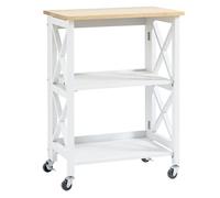 HOMCOM Carro de Cocina Plegable Carrito de Servicio con Ruedas con Estantes de 2 Niveles 60x40x84 cm Blanco Aosom España