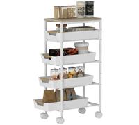 HOMCOM Carro de Cocina de Almacenamiento de 5 Niveles 39,5x24x82 cm Blanco