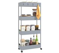 HOMCOM Carro de Cocina Delgado 4 Niveles con Ruedas 40x19x90 cm Gris