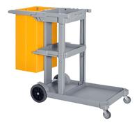 HOMCOM Carro de Limpieza con Bolsa 100L Profesional y Multifuncional con 3 Bandejas y 1 Plataforma 113x50.5x96.5cm Aosom España