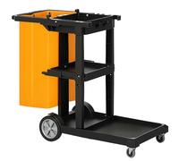 HOMCOM Carro de Limpieza con Bolsa 100L 121x50,5x96,5 cm Negro y Amarillo