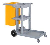 HOMCOM Carro de Limpieza con Bolsa 100L Profesional y Multifuncional con 3 Bandejas y 1 Plataforma 113x50.5x96.5cm Aosom España