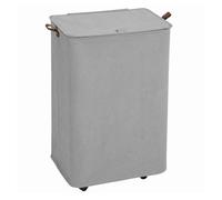 Homcom cesto de ropa sucia con tapa y ruedas, 50l, cesta de ropa sucia plegable con bolsa con cordón extraíble y lavable, para lavandería, dormitorio, baño, 40x30x65 cm, gris