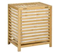 HOMCOM Cesto para Ropa Sucia de Bambú Capacidad de 55L 50x36x60 cm Natural Beige 50x36x60 cm
