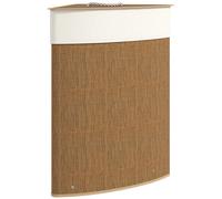 HomCom Cesto para ropa sucia Bambú 55 L con bolsa extraíble 35x35x60 cm marrón