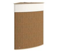 Homcom cesto ropa sucia de bambú para esquina de 55l con tapa y asa, cubo ropa sucia con bolsa extraíble y lavable para baño, dormitorio, 35x35x60 cm, marrón