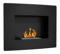 HOMCOM Chimenea de Bioetanol de Pared para Interiore con Tanque de 0,9 L Tiempo de Combustión 3,3H 15-20 m² 66x16x52 cm Negro Aosom España