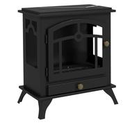 Homcom chimenea de bioetanol de pie estufa de bioetanol con tanque de 0,9 l apagallamas de acero inoxidable tiempo de combustión 3h para interiores 20-25 m² 45x28x54 cm negro