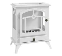 Homcom chimenea de bioetanol de pie estufa de bioetanol con tanque de 0,9 l apagallamas de acero inoxidable tiempo de combustión 3h para interiores 20-25 m² 45x28x54 cm blanco
