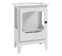 Homcom chimenea de bioetanol de pie estufa de bioetanol con tanque de 0,9 l apagallamas de acero inoxidable tiempo de combustión 3h para interiores 20-25 m² 39x26x54 cm blanco 54 cm