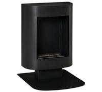 HOMCOM Chimenea de etanol Quemador de bioetanol 6800 BTU 1,5L 3 horas de combustión Sin humo Independiente Acero único Negro 46,5 x 53 x 65 cm Black