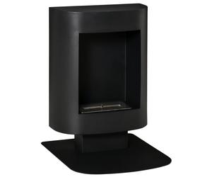 HOMCOM Chimenea de etanol Quemador de bioetanol 6800 BTU 1,5L 3 horas de combustión Sin humo Independiente Acero único Negro 46,5 x 53 x 65 cm Black