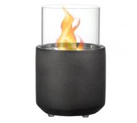HOMCOM Chimenea Bioetanol Sobremesa Capacidad de 0,4L Combustión de 2,5h para Interior y Exterior 12x12x19cm Gris Oscuro Aosom España