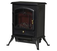HOMCOM Chimenea Decorativa con Efecto de Llama Termostato y Protección contra Sobrecalentamiento 45x28x54 cm Negro Aosom España