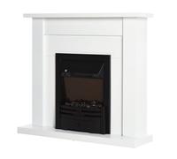 HOMCOM Chimenea Eléctrica Decorativa con 2 Configuraciones de Calor Temporizador y Llama Regulable 102x30x95cm Blanco Aosom España