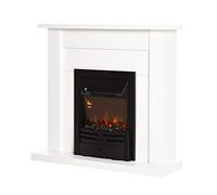 HOMCOM Chimenea Eléctrica Decorativa con 2 Configuraciones de Calor Temporizador y Llama Regulable 102x30x95cm Blanco Aosom España