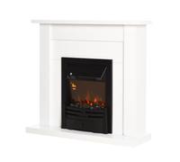 HOMCOM Chimenea Eléctrica Decorativa con 2 Configuraciones de Calor Temporizador y Llama Regulable 102x30x95cm Blanco Aosom España