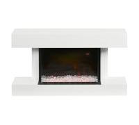 HomCom Chimenea eléctrica 1000/2000W temperatura ajustable, silenciosa, 15-25 m², blanca