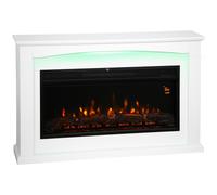 HOMCOM Chimenea eléctrica 1000W/2000W, chimenea decorativa falsa, efecto llama con 5 niveles de luminosidad ajustables, 121x25x77cm, blanco
