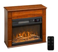 HOMCOM Chimenea eléctrica 1000W/2000W, chimenea simulada efecto llama 3D de 6 colores y 3 niveles de luminosidad, 68,5x27,5x63cm, marrón Aosom España