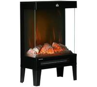 HOMCOM Chimenea Eléctrica 1000W/2000W con Llama LED Ajustable Negro