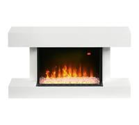 HOMCOM Chimenea Eléctrica 1000W/2000W de Pared o Pie 98x27x54,5 cm Blanco
