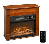 HOMCOM Chimenea eléctrica 1000W/2000W, Efecto Llama 3D con 6 Colores y 3 Niveles de luminosidad Regulables, Chimenea Decorativa de imitación con termostato Regulable, Mando a Distancia, Temporizador,